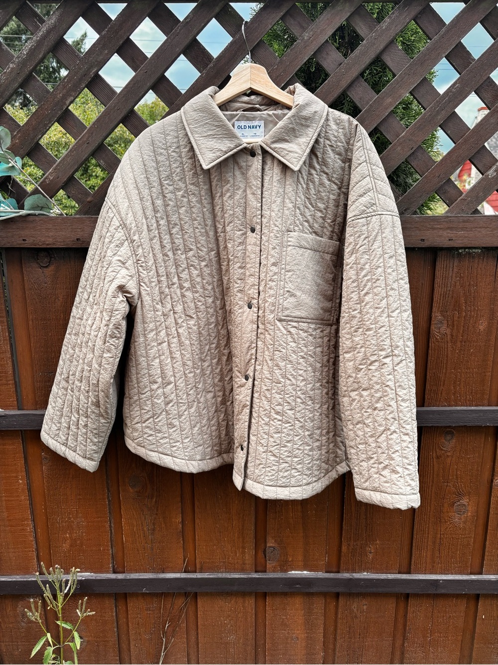 Old Navy Oversized Lightweight Water-Resistant Quilted Jacket | Size XL
